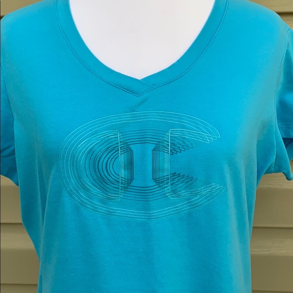 Champion women’s blue scoop neck,capped sleeve tee - Picture 2 of 6